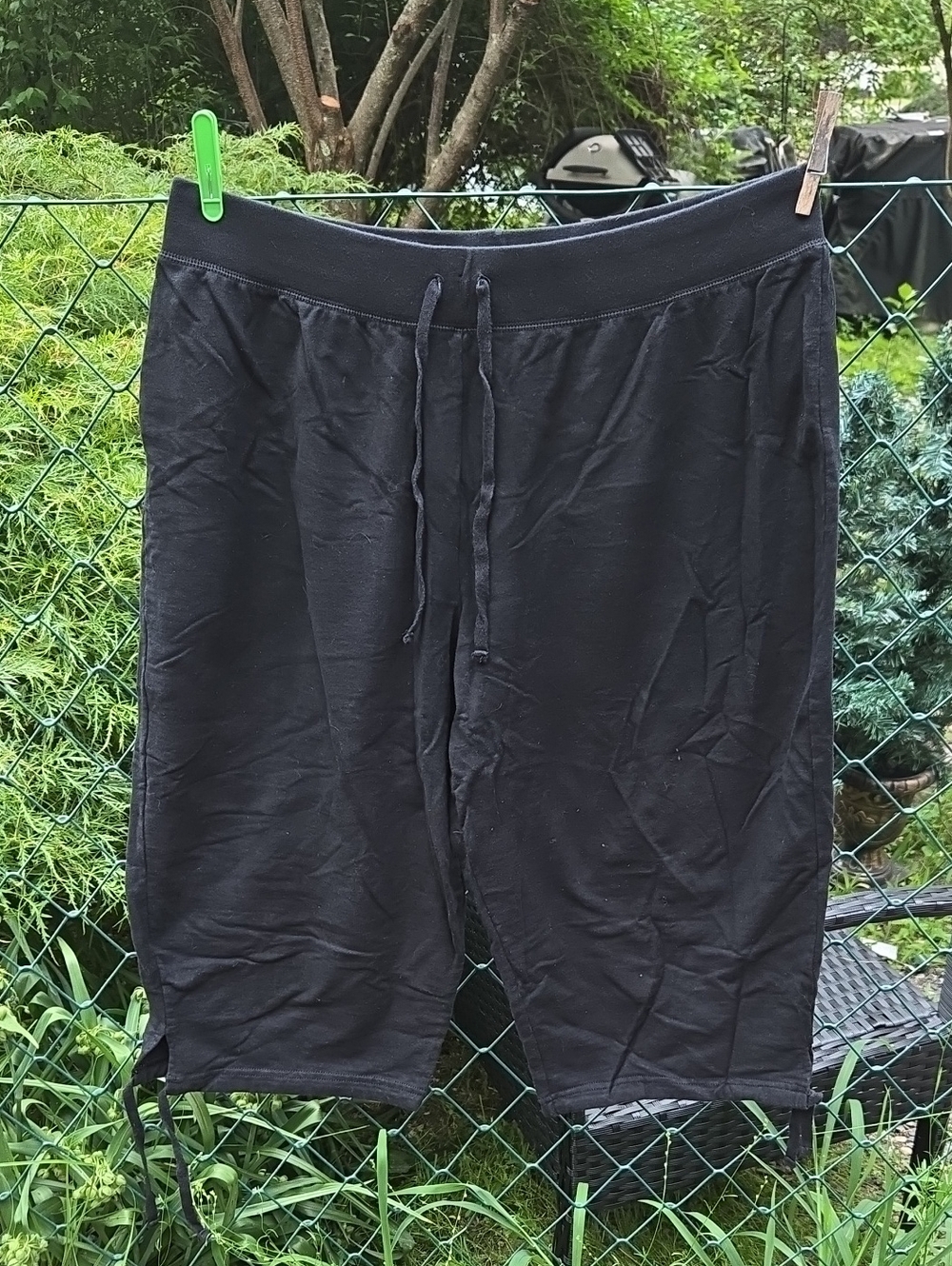 Just My Size Black Capri Pants Drawstring Waist